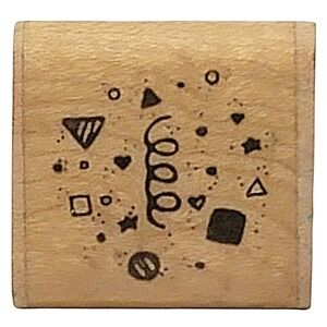 VTG 80s DOTS Confetti Rubber Stamp B135 1" 1989 Celebration Party Wood Mounted